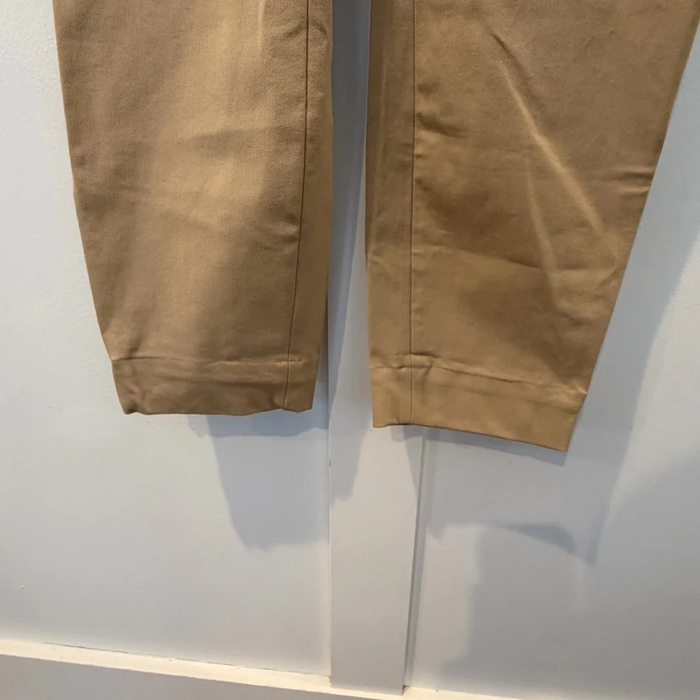 Everlane Women's Bi-Stretch Work Pants Mid Rise Slim Leg Cornstalk Tan Beige 12 - Picture 4 of 7